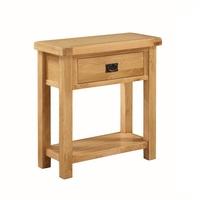 Heaton Wooden Medium Console Table In Solid Oak With 1 Drawer