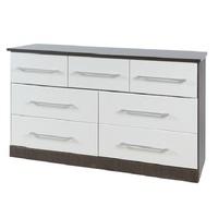 heaven 7 drawer combi chest in dark wood with white wood