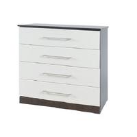 heaven 4 drawer wider chest in dark wood with white wood