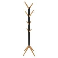 Heaton Bamboo Wooden Coat Stand In Matt Black