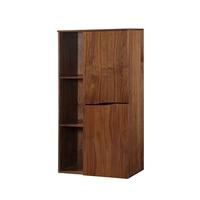 heyford wooden bookcase in walnut with 2 doors