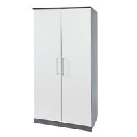 heaven 2 door tall robe dark wood with a white wood finish