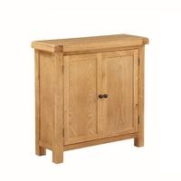Heaton Wooden Compact Sideboard In Solid Oak With 2 Doors