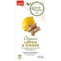 heath heather organic lemon and ginger tea case of 12 total 240 teabag ...