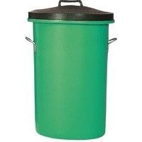 Heavyweight Cylindrical Storage Bin/Lid/Handles Green 311964
