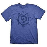 hearthstone GE1763L - HEARTHSTONE Heroes of Warcraft Men\'s Vintage Rose Logo T-Shirt, Large, Blue (GE1763L)