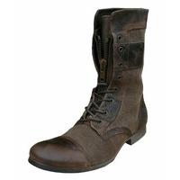 henleys sakura mens leathertextile vintage fashion casual boots brown