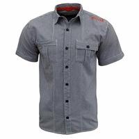 Henleys Men\'s Gingham Check Casual Short Sleeve Shirt Top peacoat blue