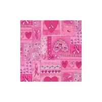 Hearts & Ribbon of Hope in Pink Fabric