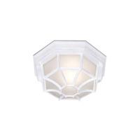 Hexagonal White Flush Outdoor Ceiling Porch Light IP54 Rated