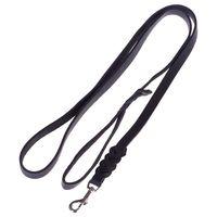 Heim Plaited Leather Dog Lead - Black - 200cm