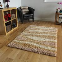 Helsinki Waves Beige Shaggy Rugs 160cm x 220cm