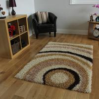 helsinki ripple beige shaggy rugs 80cm x 150cm