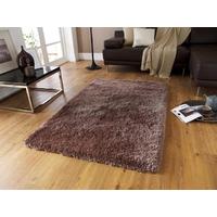 heavyweight shiny quality light brown shaggy rug geneva 110cm x 170cm  ...