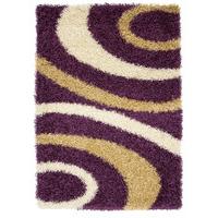 helsinki retro aubergine shaggy rugs 160cm x 220cm