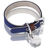 Hennessy & Sons Hand Made Scottish Waxed Cotton Dog Collar, 29 - 35 x 1.8 x 0.3 cm, 60 g, Navy Blue