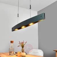 Height-adj. LED pendant lamp with carbon look