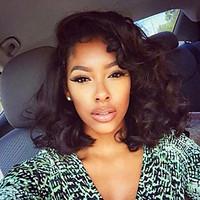 Heat Resistant Synthetic Lace Front Wig Loose Wave Hair Black Color Synthetic Fiber Hair Lace Wigs