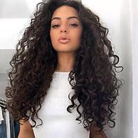 Heat Resistant Synthetic Lace Front Wigs Kinky Curly Hair Brown Color Synthetic Fiber Hair Wigs For Woman