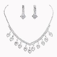 heart style rhinestone necklace set b