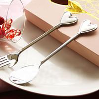 Heart Tip Spoon And Fork Set Wedding Favor