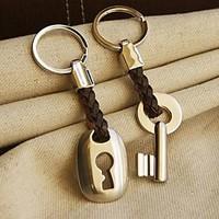 Hemp Roped in Love Key Lock Keyring Set in Velvet Gift Bag