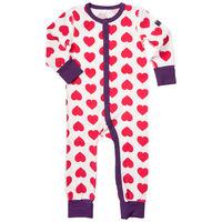 Heart Print Onesie Kids Pyjamas - Red quality kids boys girls