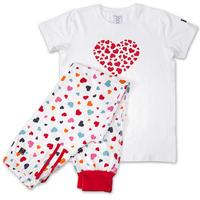 Heart Print Pyjama Set - White quality kids boys girls