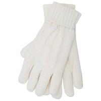 heat holders ladies cable knit winter cosy soft thermal gloves cream