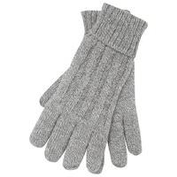 Heat Holders Ladies Cable Knit Winter Cosy Soft Thermal Gloves - Grey