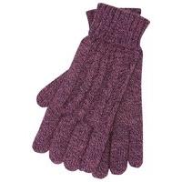 Heat Holders Ladies Cable Knit Winter Cosy Soft Thermal Gloves - Purple