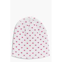 Heart Beanie Hat - ivory