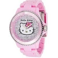 Hello Kitty Girl\'s Quartz Watch With Lcd Dial Digital Display And Pink Plastic