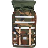 herschel little america offset bag camo mens backpack in green