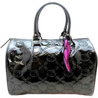 Hello Kitty Mini City Bag Women\'s barrell shape zip twin handle shoulder ba women\'s Handbags in black