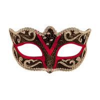 henbrandt eye mask black with silver trim hot pink