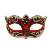 Henbrandt Eye Mask Black With Silver Trim - Red