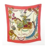 Hermes Paris \'Le Timbalier\' by Francoise Heron Equestrian Musical Print 100% Silk Scarf with Rolled Edges