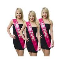 Hen Party Pink/Silver Sash x 3