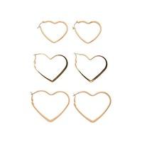 Heart Hoop Earrings Set