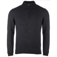 Herman Zip Up Funnel Neck Knitted Jumper In Black / Charcoal  Tokyo Laundry