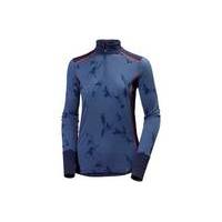 helly hansen womens wool graphic half zip long sleeve base layer blueo ...