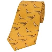 Heritage 1845 Silk Tie Standing Pheasant Mustard