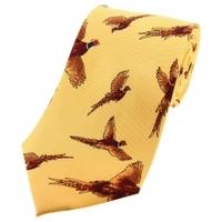 Heritage 1845 Silk Tie Flying Pheasant Gold