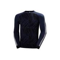 helly hansen warm ice crew long sleeve base layer blueblack xxl