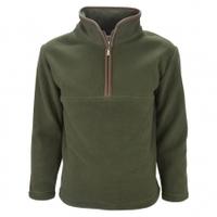 heritage 1845 dewchurch fleece half zip jumper olive large