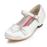 Heels Spring Summer Fall Winter Comfort Light Up Shoes Satin Wedding Flat Heel Bowknot Pink Red Ivory White