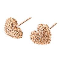 heart stud earrings jewelry women heart daily gold alloy gold