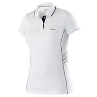 Head Club Technical Ladies Polo Shirt SS16 - White/Black, XS