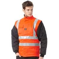 Helly Hansen Workwear Mens Potsdam Lining Jacket With Hi Vis Strips Red/Charcoal